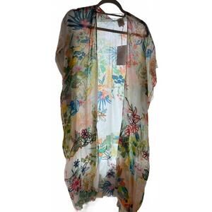 NEW GOLDEN SUN vacay ready wrap kimono in dream island rainbow